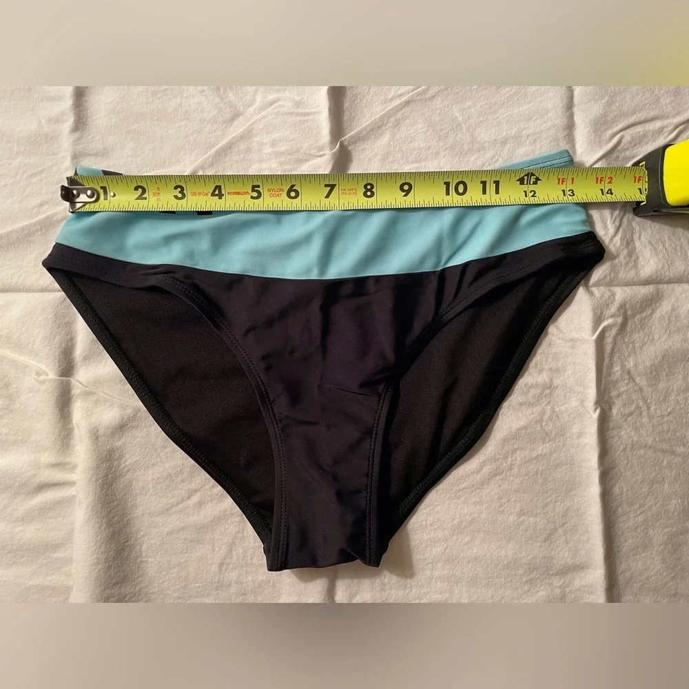 Two Piece Swimsuit Black and Blue Size Medium - Picture 12 of 13